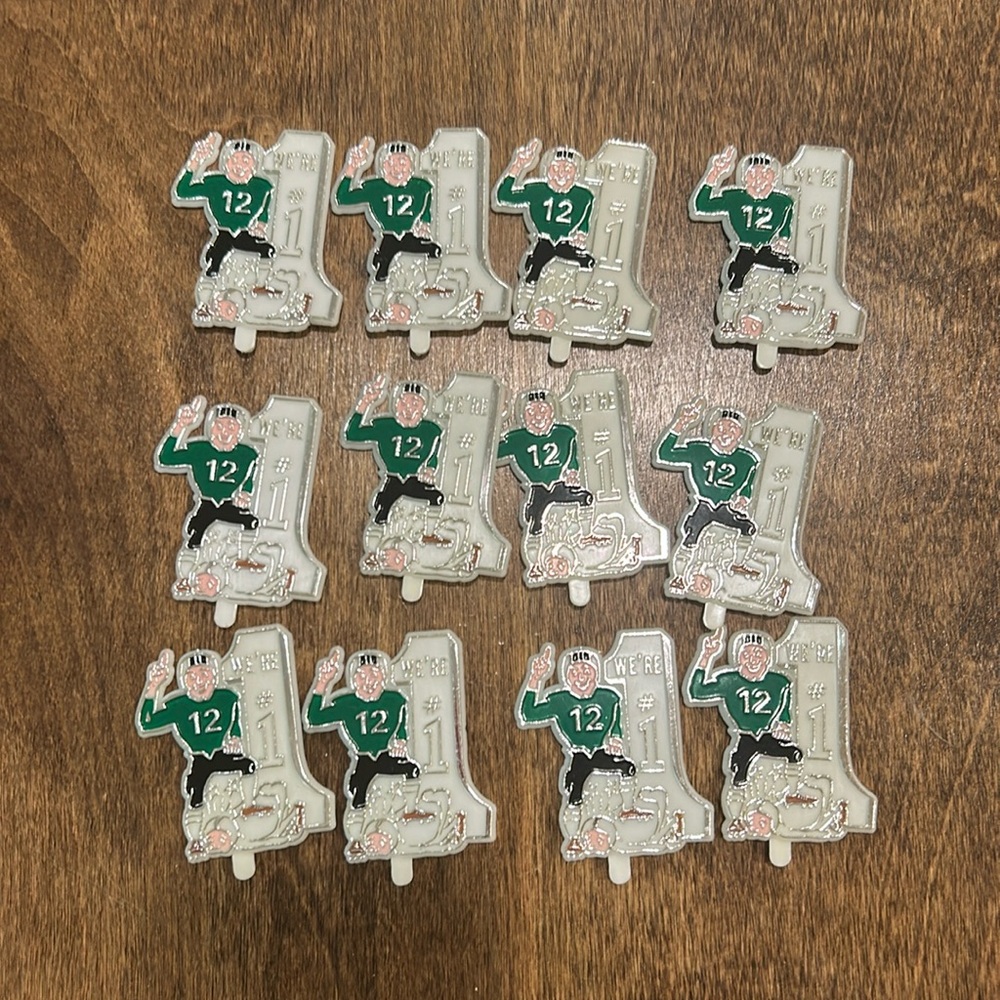 Homecoming Green & Silver FOOTBALL #1 charms / trinkets  (12) mums & Garters